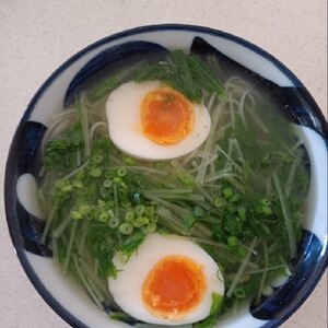 簡単時短な☆水菜と卵のすまし汁☆